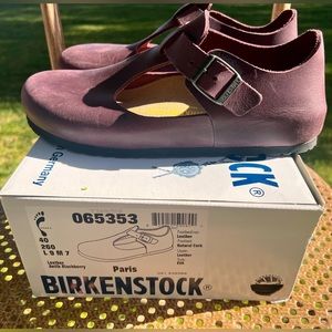 Birkenstock Paris - Size 9 (40) mary jane. Gorgeous, rare color- Blackberry. NIB